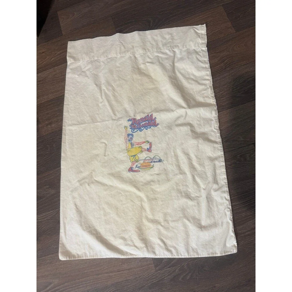 Vintage 1960's Ronald McDonald McDonald's Iron On Printed on Pillowcase Rare